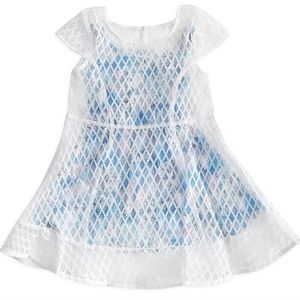 Disney Frozen sheer white capped sleeve dress overlay